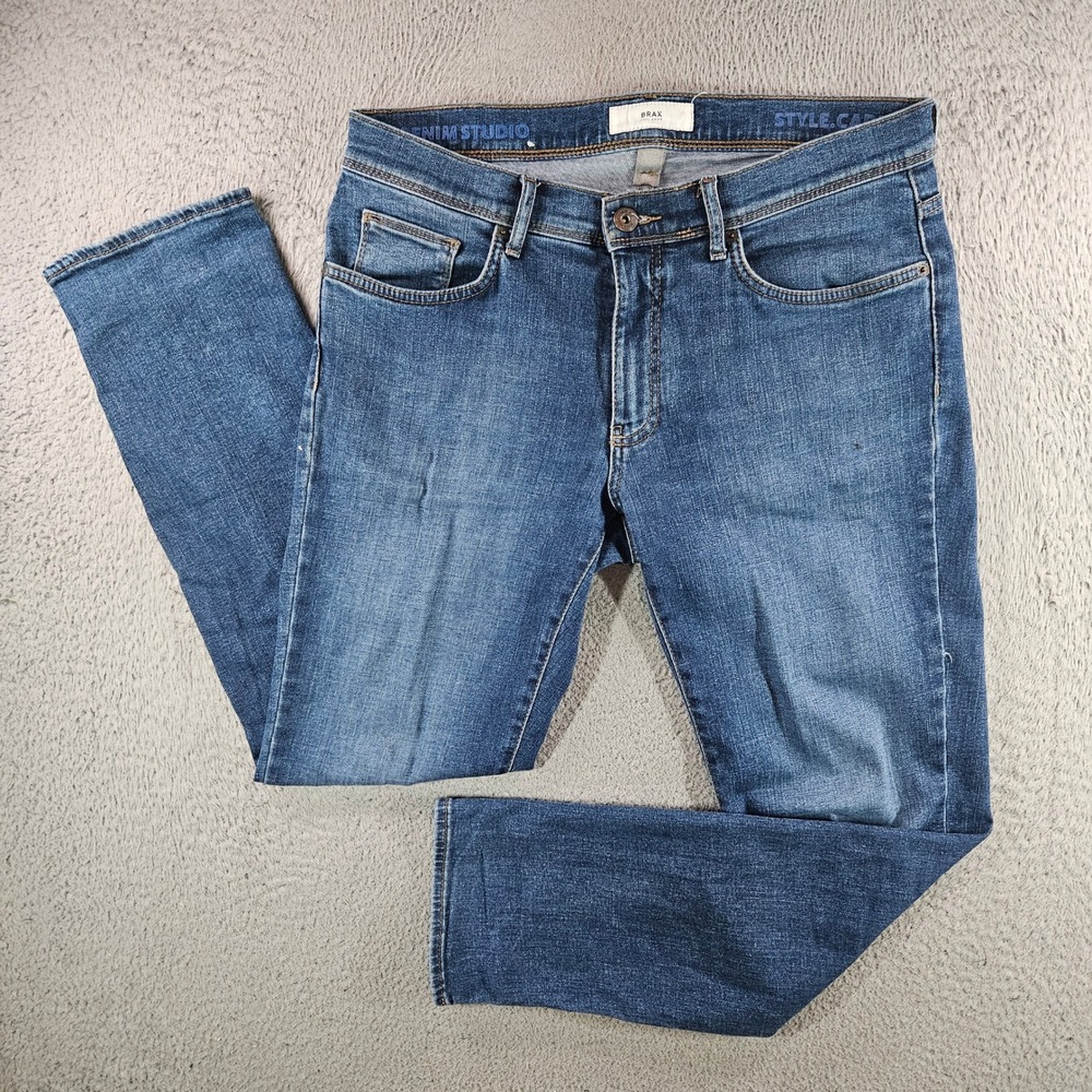 Brax Feel Good Mens Style Cadiz Straight Leg Denim Jeans Blue 33x30
